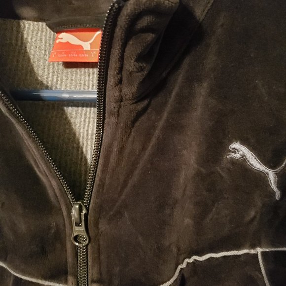 MENS PUMA VELOUR GLOSSY TRACK JACKET SIZE L - Picture 2 of 4